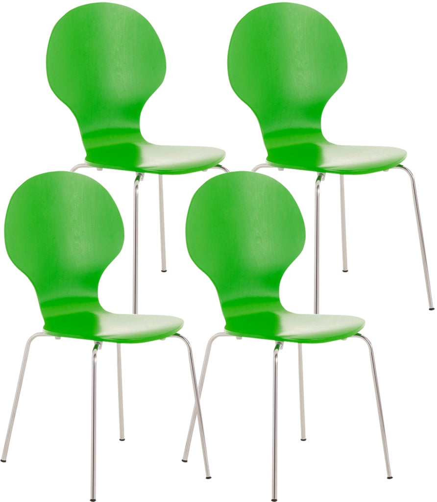 Set 4 Sedie Impilabili Diego in Legno Robusto verde
