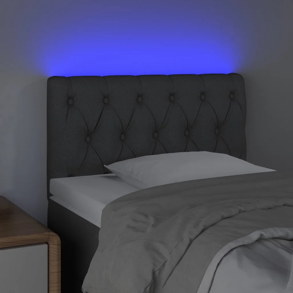 Testiera | Testata a LED Grigio Scuro 80x7x78/88 cm in Tessuto