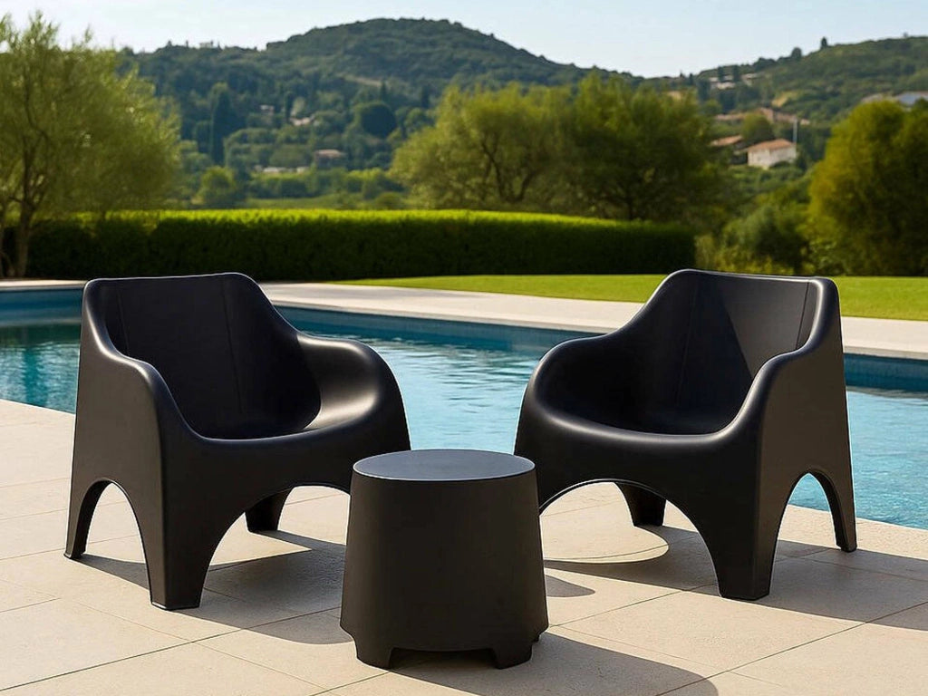 Salottino Outdoor Cormons, set Salotto da Esterno 2 Posti Made in Italy, Grigio Antracite
