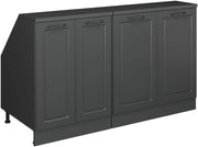 Set di mobili sottotetto Rion, Antracite casa di campagna, 140 cm Set di 2 carcasse armadio profondità 60 cm, adatto per il salvaspazio sotto tetti spioventi