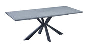 Tavolo moderno allungabile piano impiallacciato cemento 160x90x78 - Mobili 2G