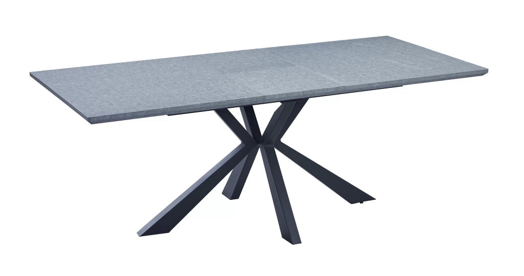 Tavolo moderno allungabile piano impiallacciato cemento 160x90x78 - Mobili 2G