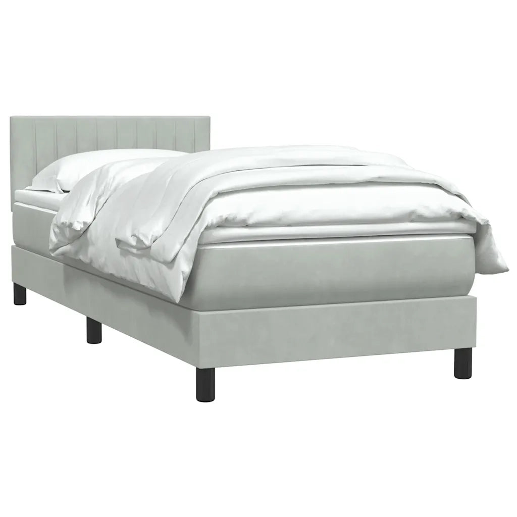 Giroletto a Molle con Materasso grigio chiaro 90x210 cm Velluto 3316383