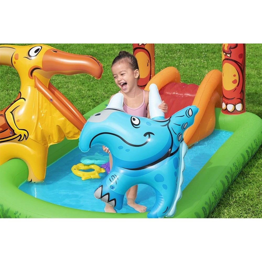 Trade Shop - Parco Giochi Acquatico Jurassic Splash Piscina Gonfiabile Da Esterno Per Bambini 53160 -