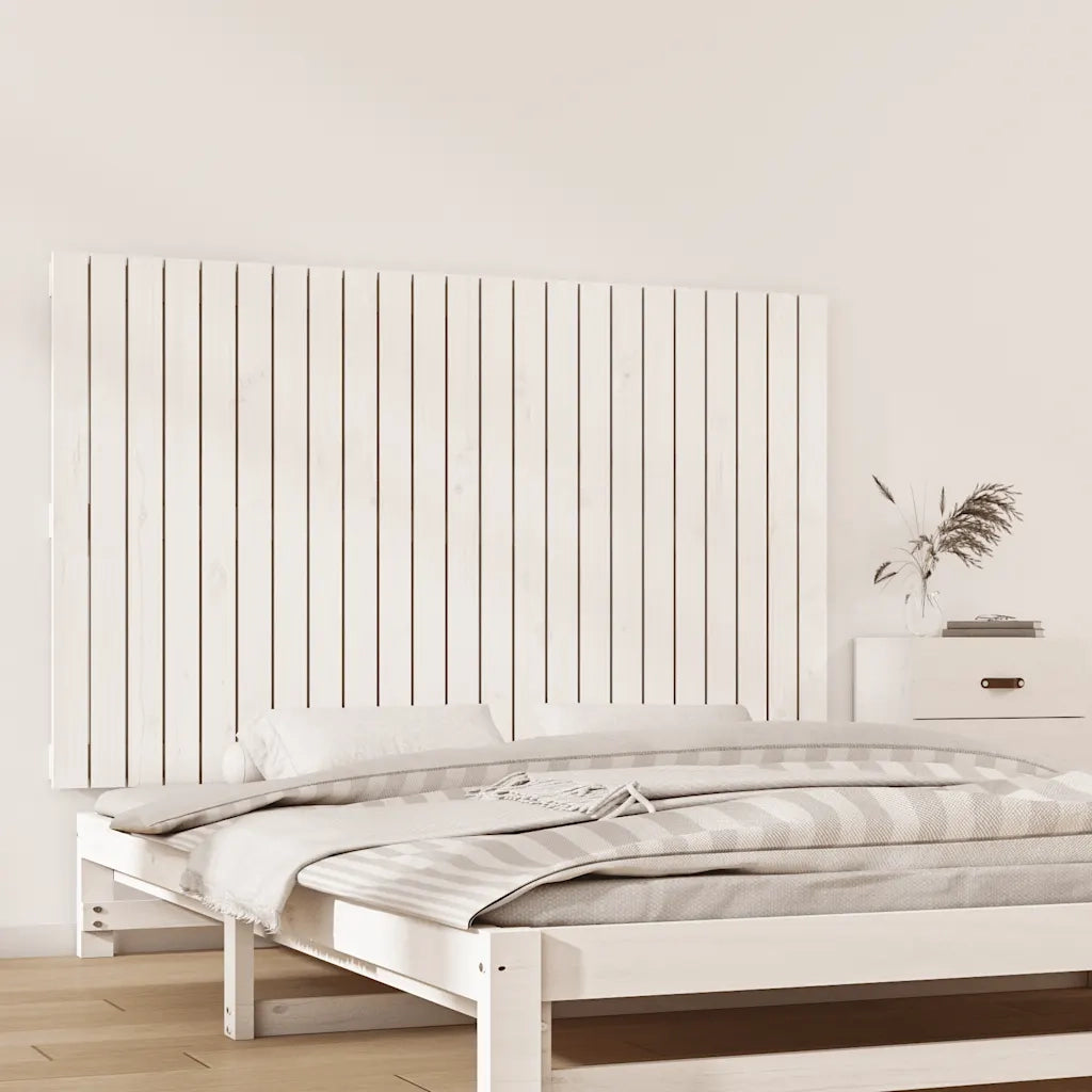 Testiera | Testata da Parete Bianca 147x3x90 cm in Legno Massello di Pino