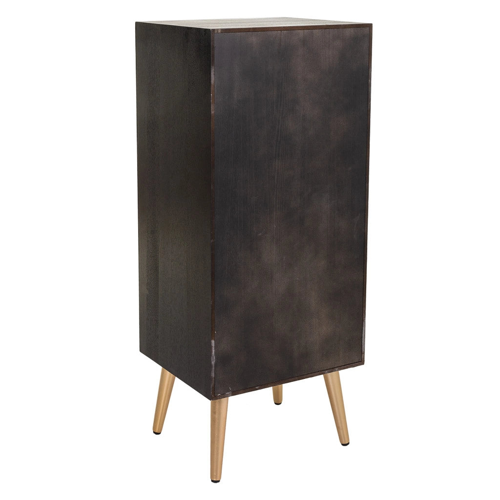Settimanale in legno laccato nero e griglia 42x36,5x100,5h
