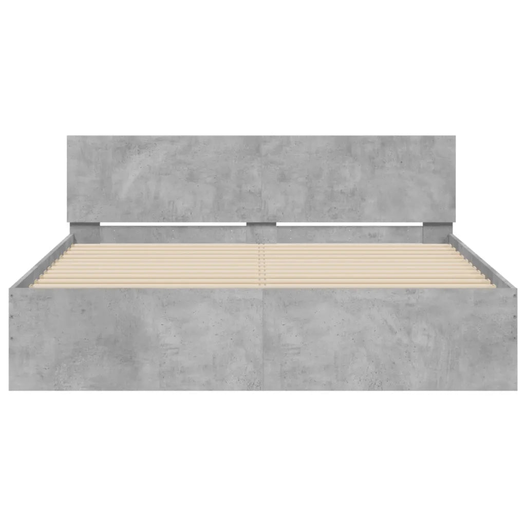 Giroletto con Testiera-Struttura Letto con testiera Grigio Cemento 150x200 cm
