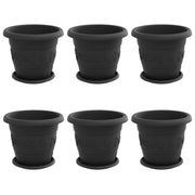 Fioriere | Cassetta per fiori | Vasi per Piante 6 pz Nero ? 26 x 21.5 cm Plastica