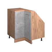 Mobile cucina angolare per sottotetto R-Line Calcestruzzo/Rovere dorato 75.6 cm con 1 porta Vicco