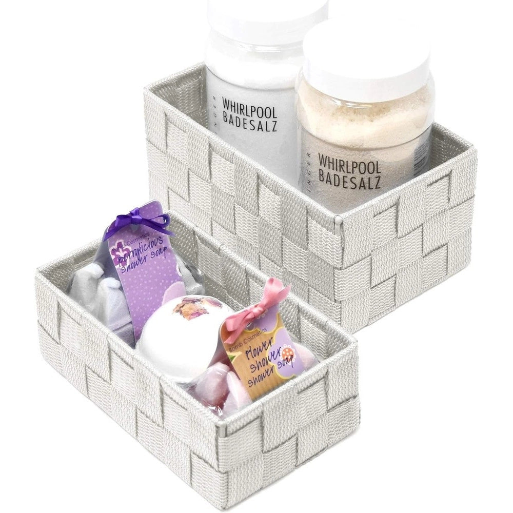 Trade Shop - Set 6 Pz Scatola In Tessuto Organizer Scaffali Porta Oggetti Grigio Chiaro 79066 -