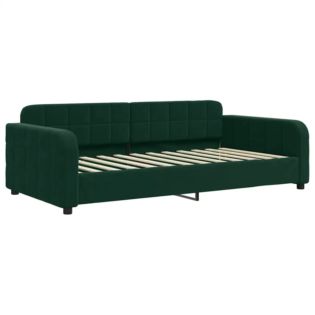 Letto da Giorno Verde Scuro 100x200 cm in Velluto