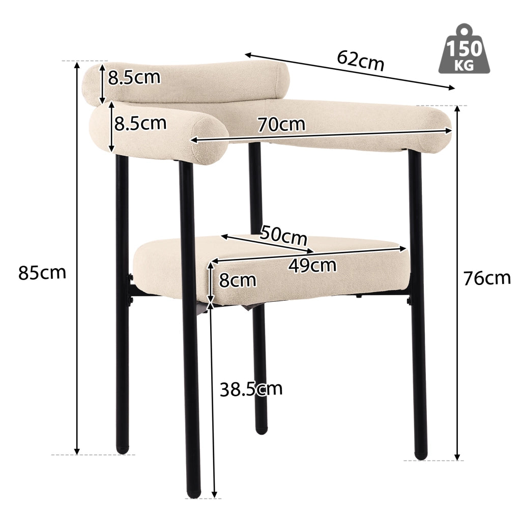 Poltroncina imbottita beige in tessuto effetto camoscio
