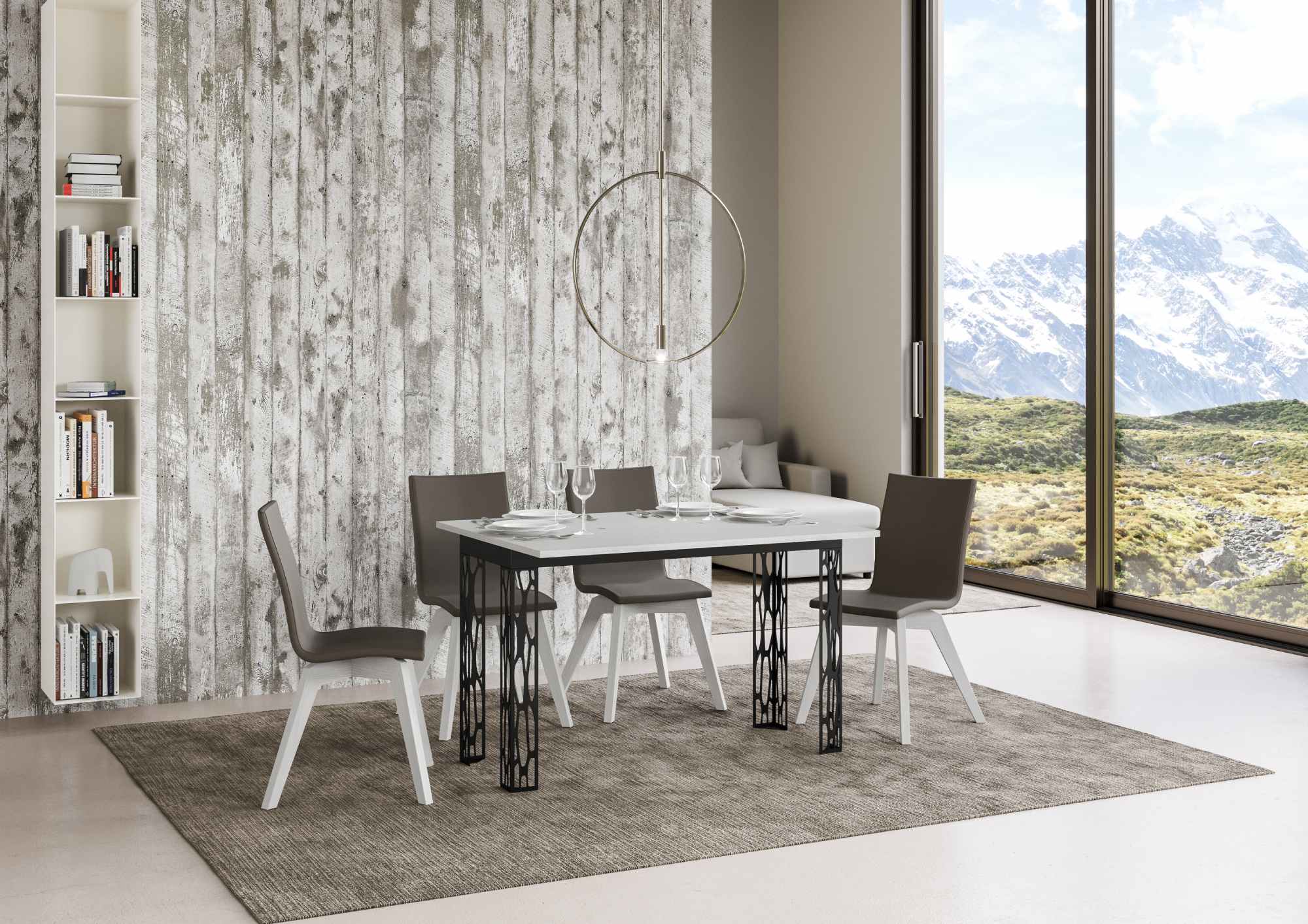 Tavolo Salvaspazio Allungabile 120x45/90x80/78 cm Ghibli Double Bianco Frassino