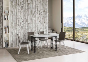 Tavolo Salvaspazio Allungabile 120x45/90x80/78 cm Ghibli Double Bianco Frassino