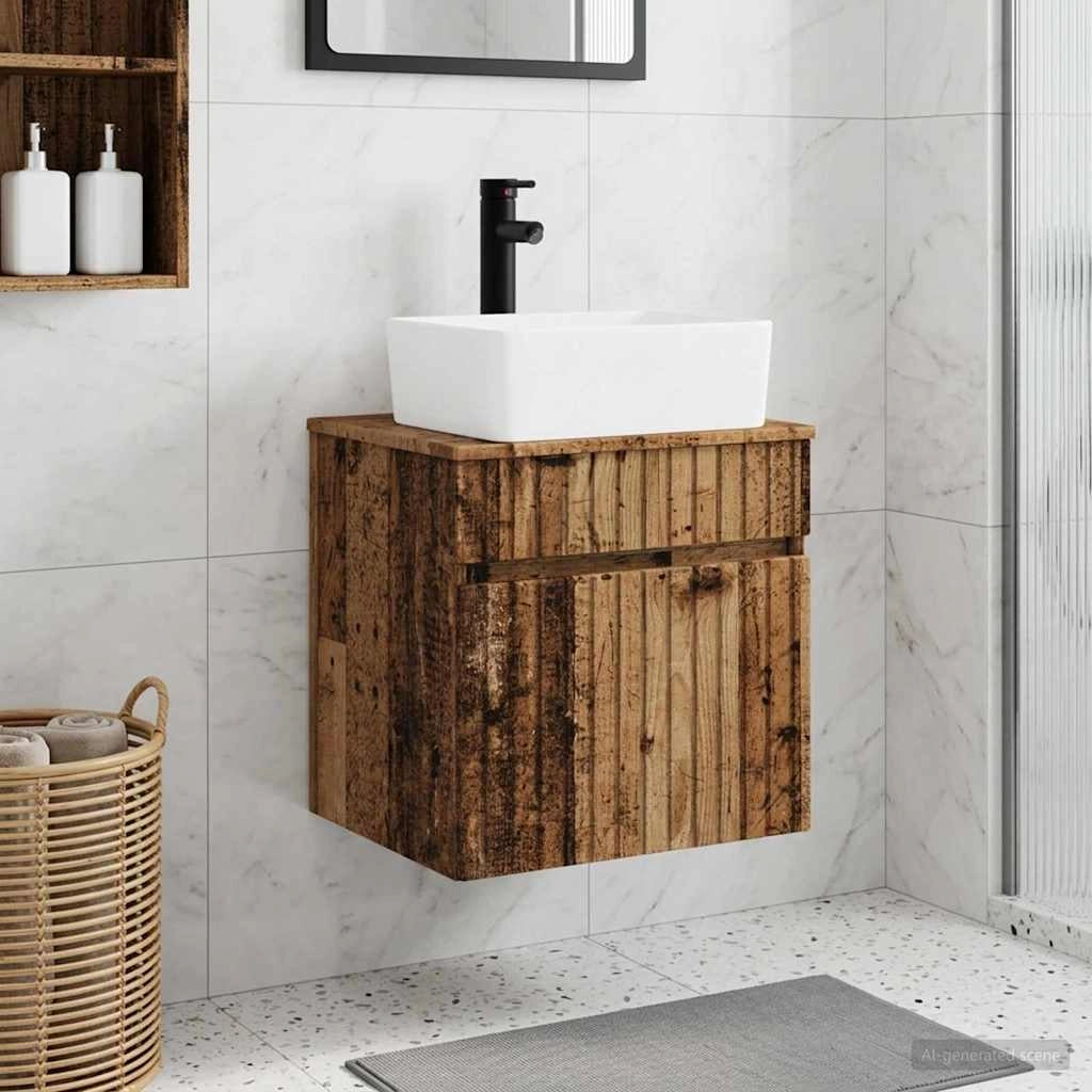 Mobile lavabo da parete Legno antico 49 x 41 x 63 cm 890590