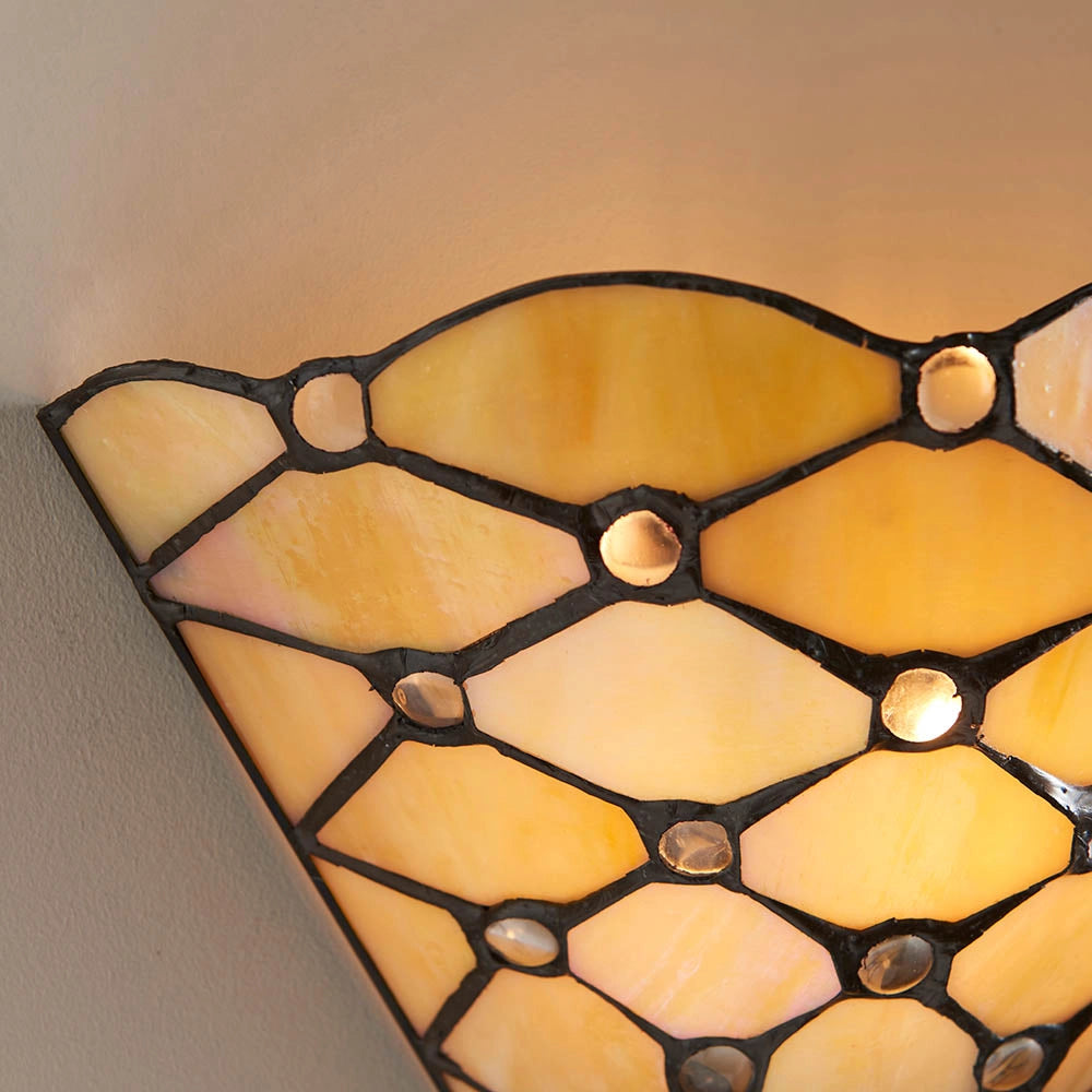 Applique Tiffany vetro beige geometrica 1xE14 40W Pearl