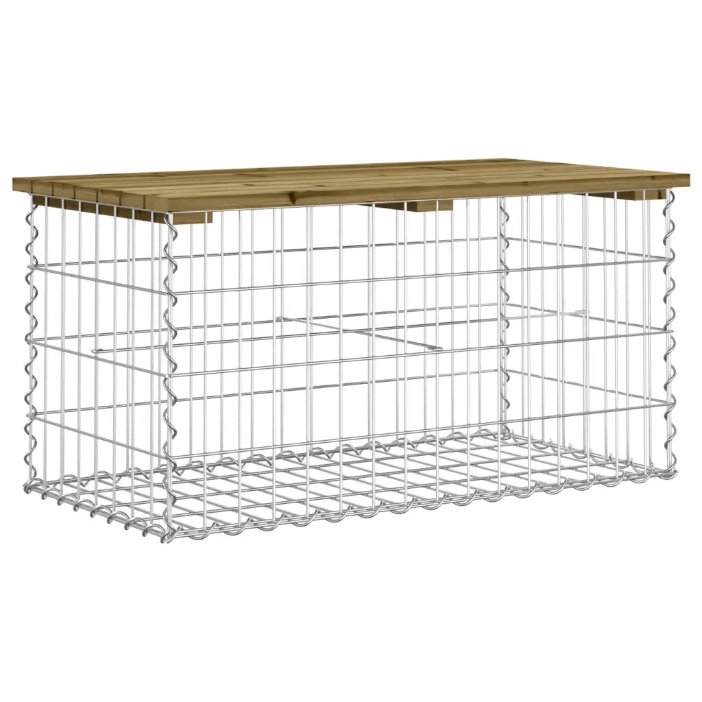 Panca da Giardino Design Gabbione 83x44x42 cm Pino Impregnato 834358