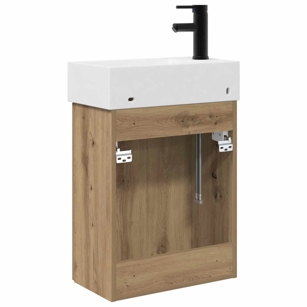 Mobile bagno con rubinetto Rovere Artigianale