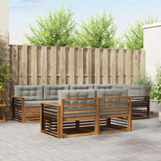 Set di divani da esterno 7 pcs Grigio Naturale e Chiaro 3373631