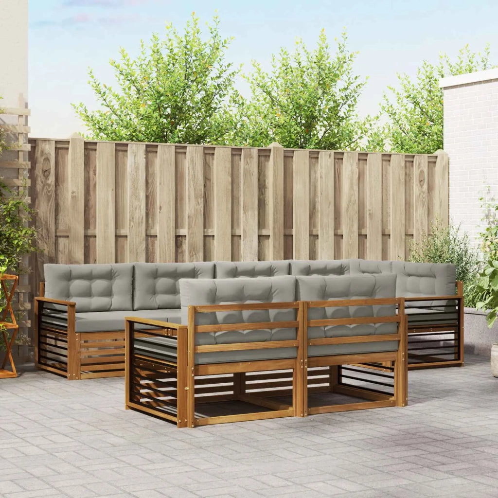 Set di divani da esterno 7 pcs Grigio Naturale e Chiaro 3373631