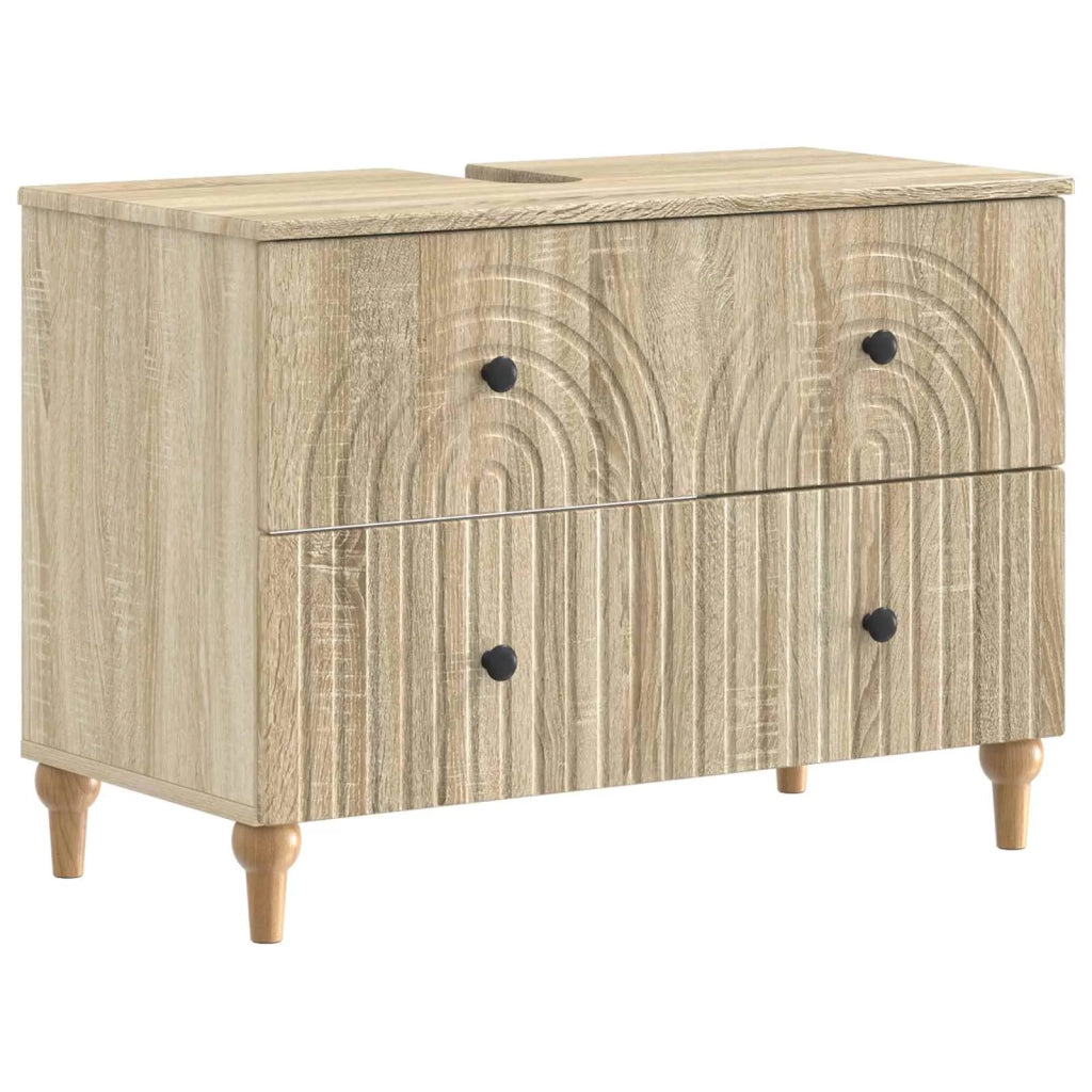 Armadio per Lavabo da Bagno ALKMAAR Rovere Sonoma 896137