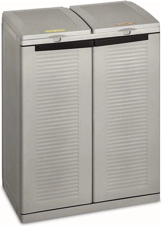 Opbergkast per esterno, 2 contenitori separati, materiale: plastica, dimensioni: 68 x 39 x 88,7 cm
