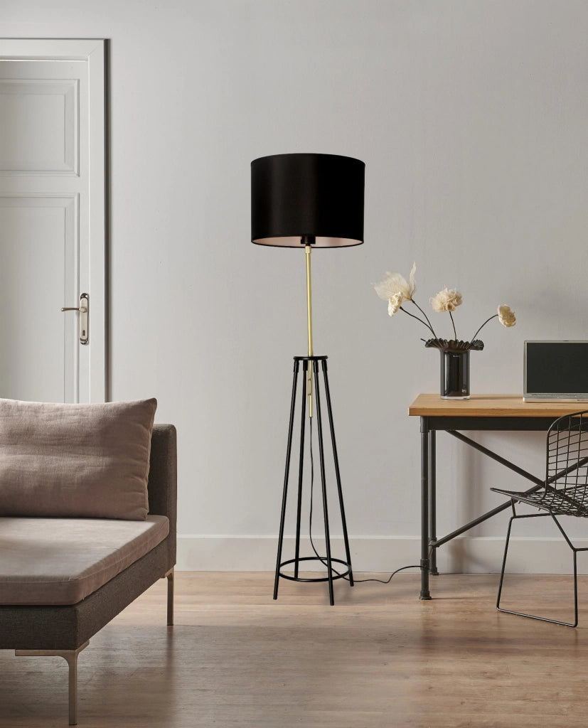 Lampada da terra Candellux Tegola nera 1xE27 154cm