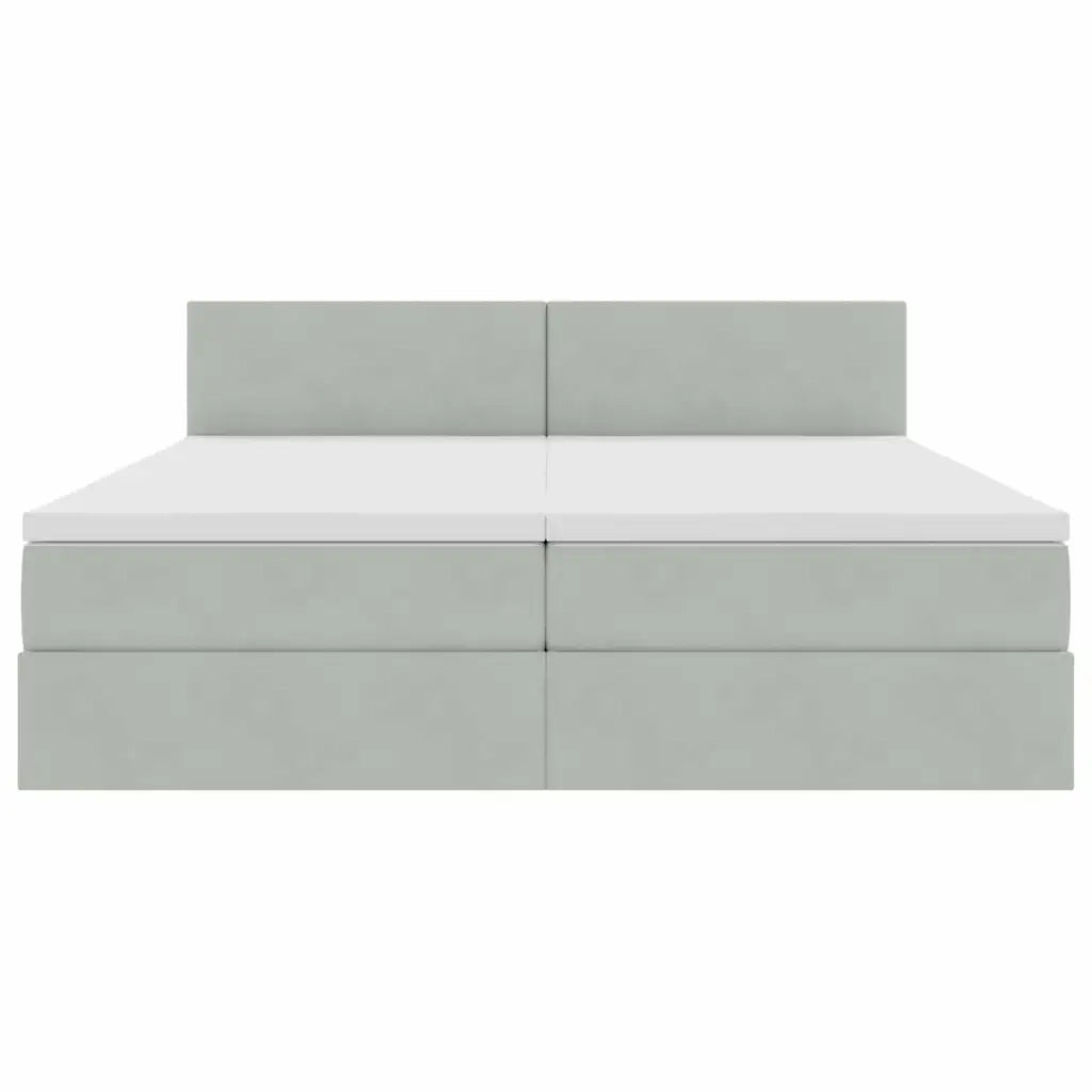 Letto con Contenitore con materasso Grigio chiaro 100 x 200 cm