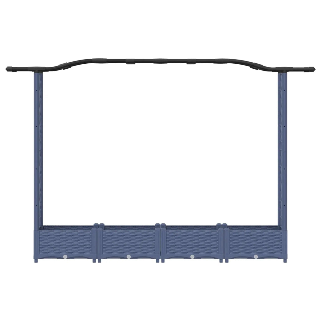 Letto Rialzato con Griglia e Tetto Grigio 207 x 40 x 126 cm PP 42032553