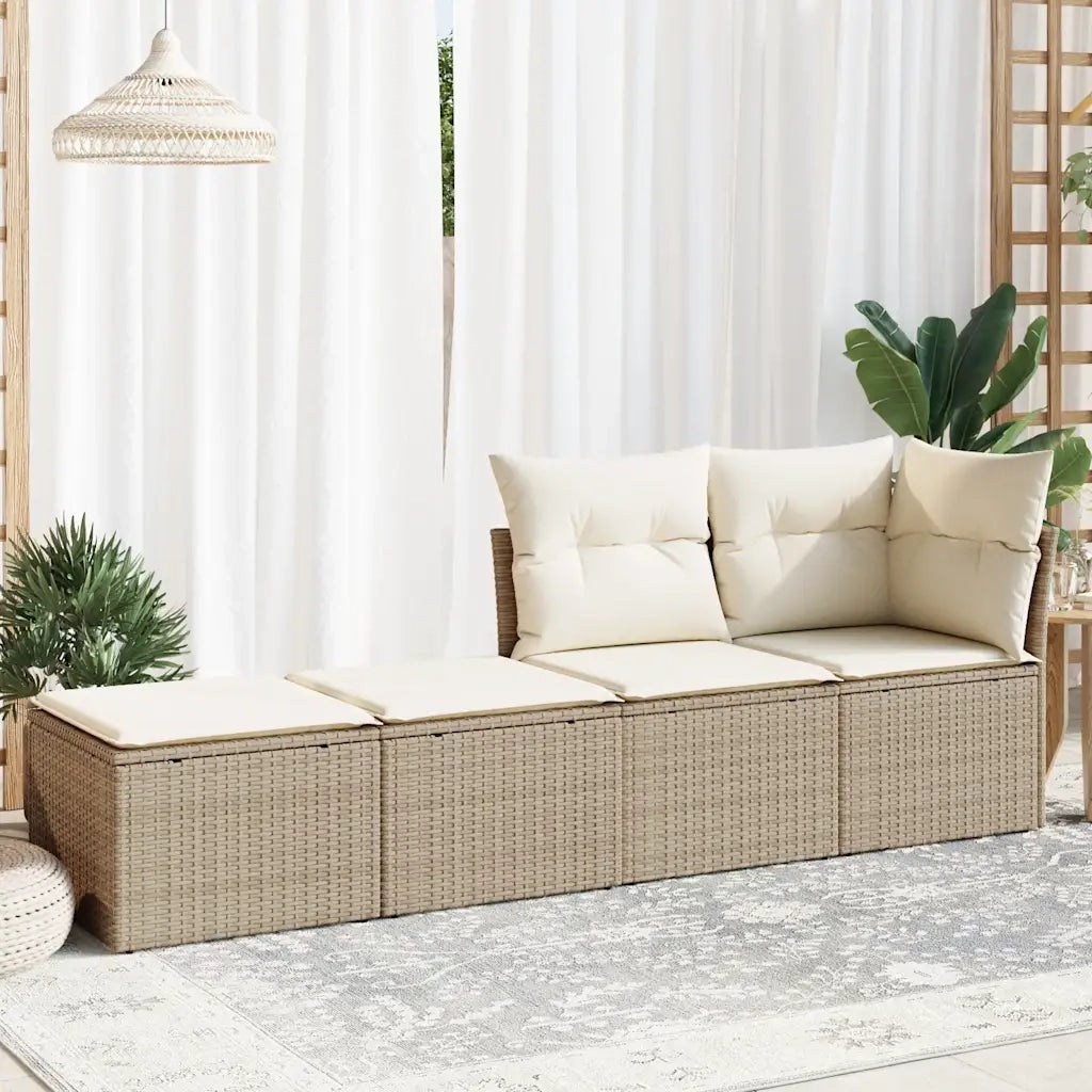vidaXL Set Divano da Giardino 2 pz con Cuscini Beige Polyrattan Acacia