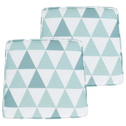 Set di 2 cuscini per sedia da giardino azzurro e bianco 37 x 34 cm motivo a strisce per esterno legami resistenti ai raggi UV
