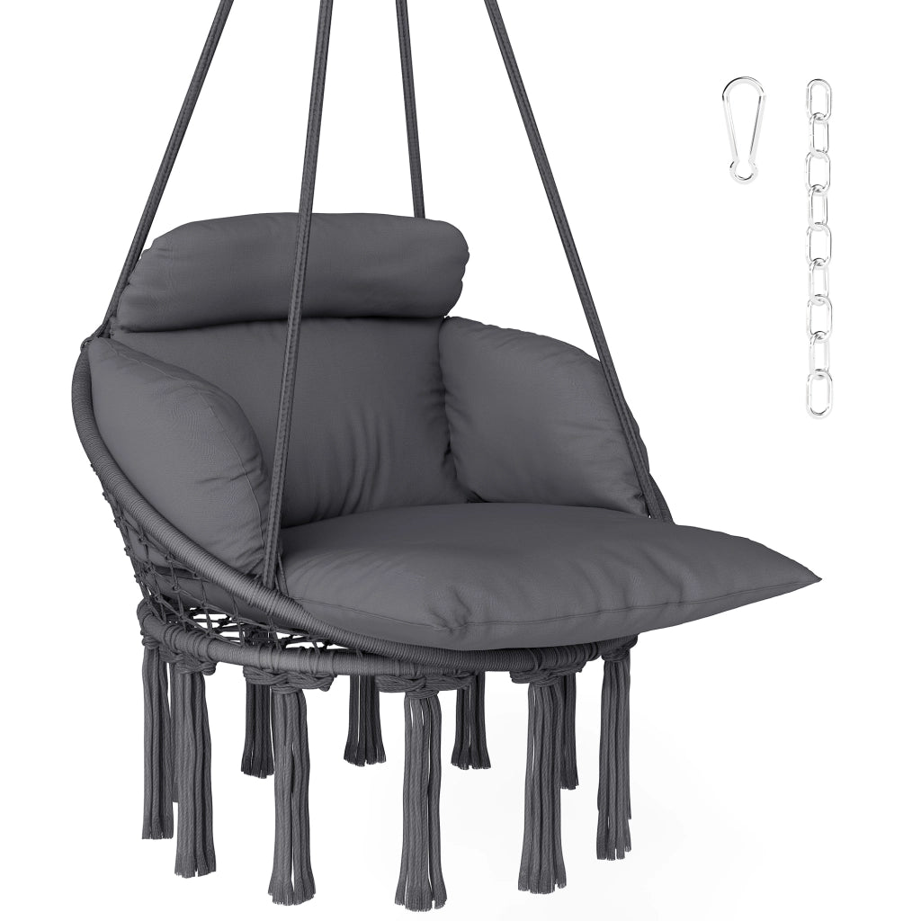 Sedia dondolo a sospensione ¨C zephmum ¨C grigio scuro 80x60x40 cm