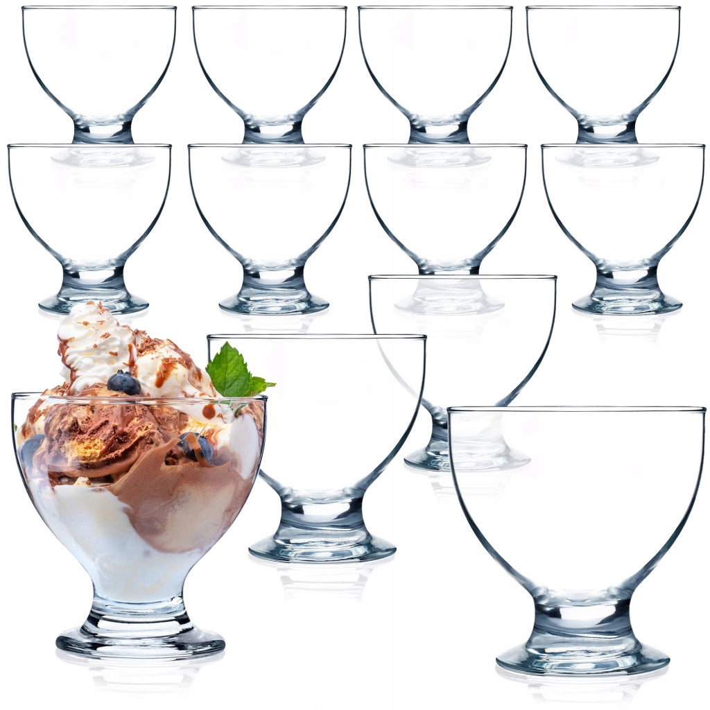 Coppette da dessert per gelato KADAX da 450 ml in vetro, confezione da 12 pezzi
