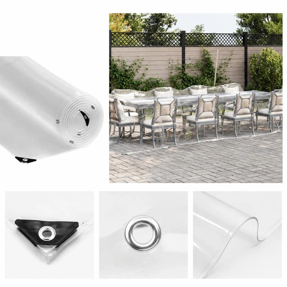Telo trasparente con occhielli, 3x6 m, in PVC, robusto e resistente, ideale per coperture esterne, giardino e campeggio