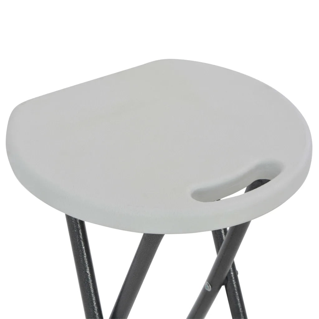 Sgabelli da Bar Pieghevoli 2 pz in HDPE e Acciaio Bianco 44562