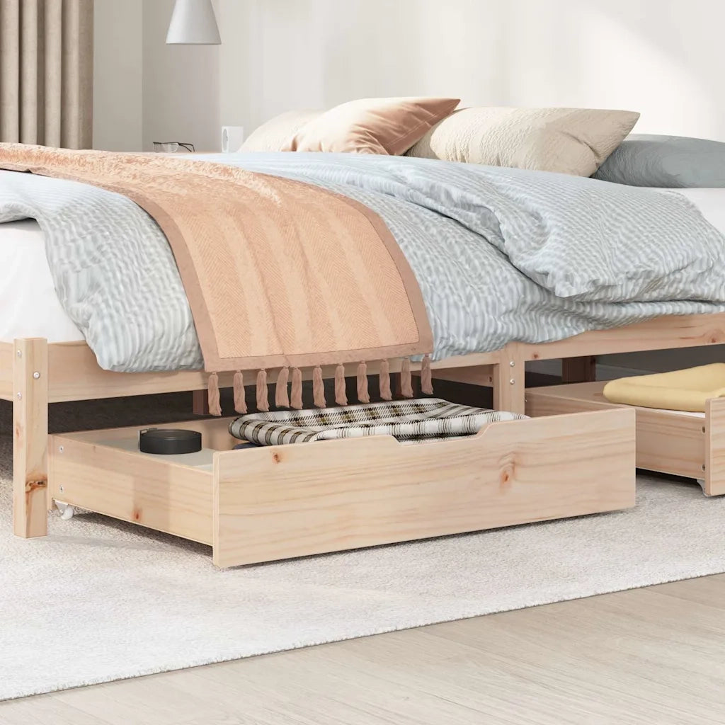 vidaXL Cassettoni da Letto con Ruote 2 pz 85x55x17 cm in Legno di Pino