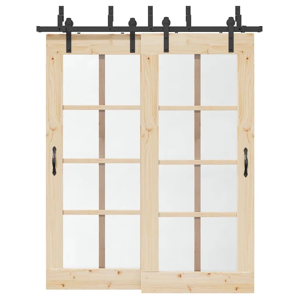 Kit di Binari per Porte Scorrevoli 183 cm Acciaio Nero CFW6057181