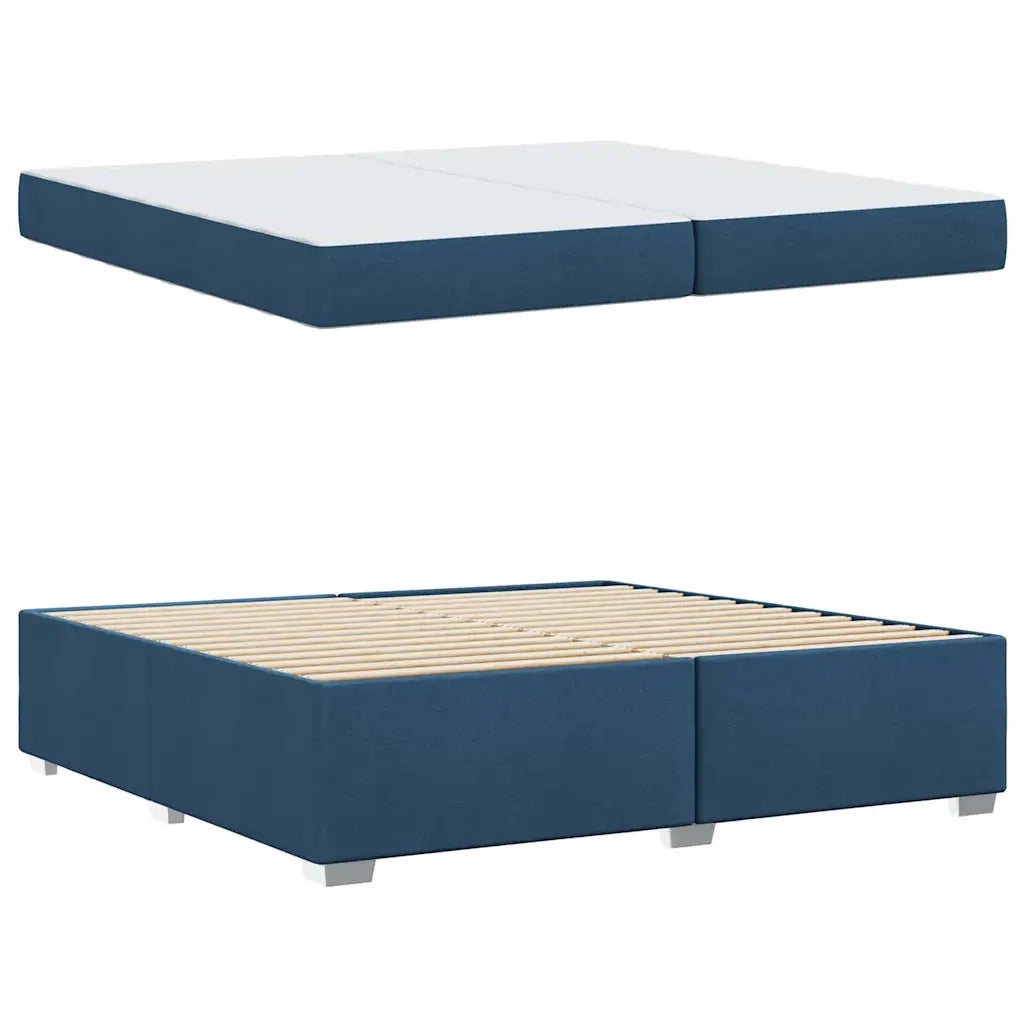 Struttura del letto con materasso Blu 200 x 200 cm Tessuto 3399214