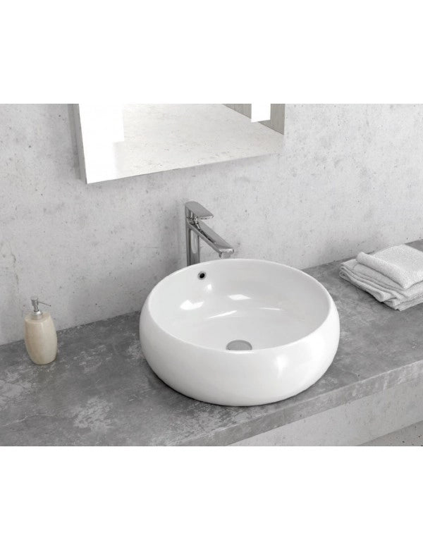 Lavabo rotondo da appoggio senza foro BE 44,5x44,5x21,5 cm