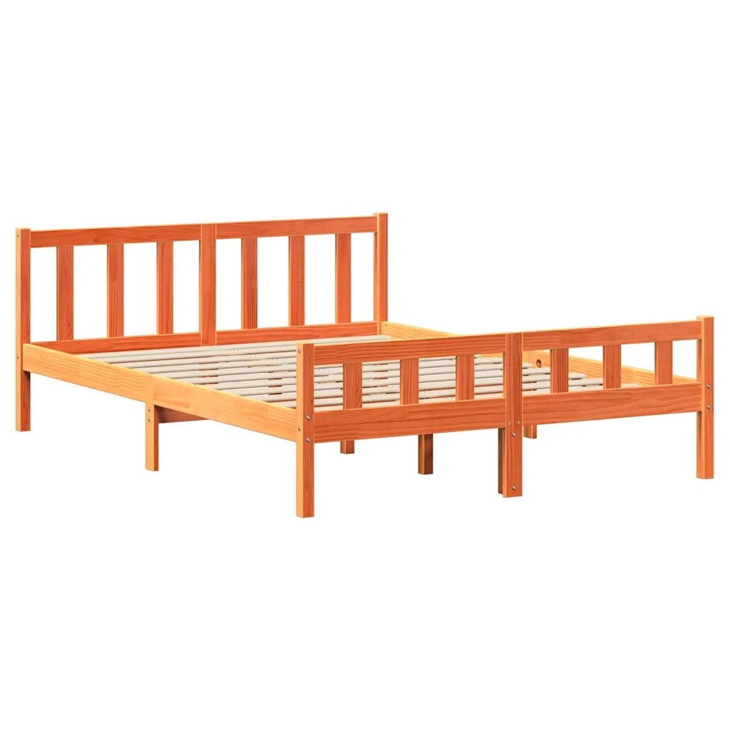vidaXL Letto senza Materasso Marrone Cera 160x200 cm in Legno di Pino