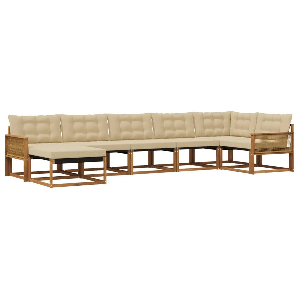 Set di divani da esterno 7 pz Naturale e Beige 3381573