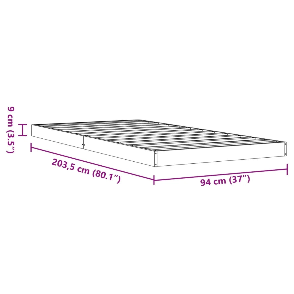 Giroletto Marrone Cera 90x200 cm in Legno Massello di Pino