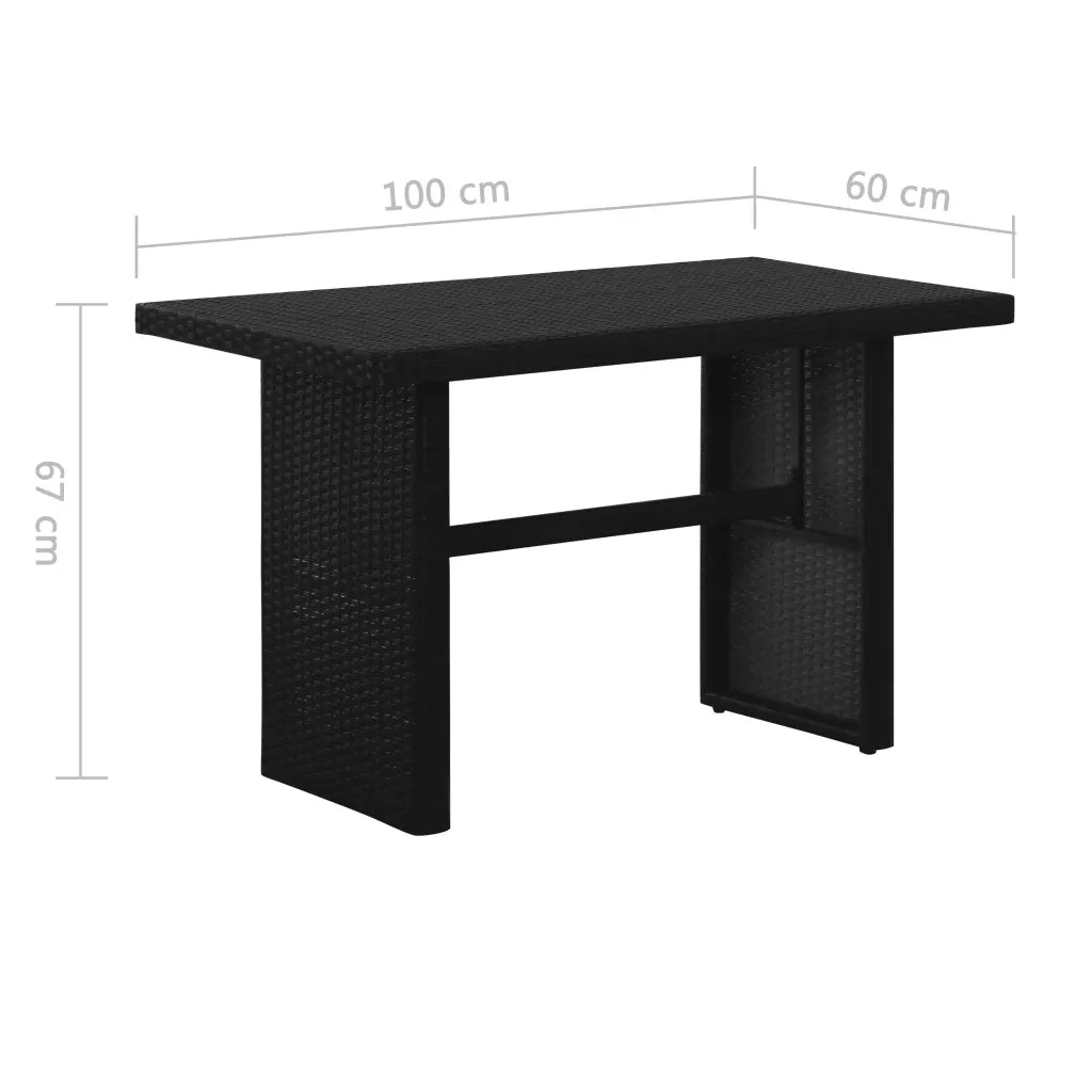 Set Divani da Giardino 3 pz con Cuscini in Polyrattan Nero cod mxl 32030