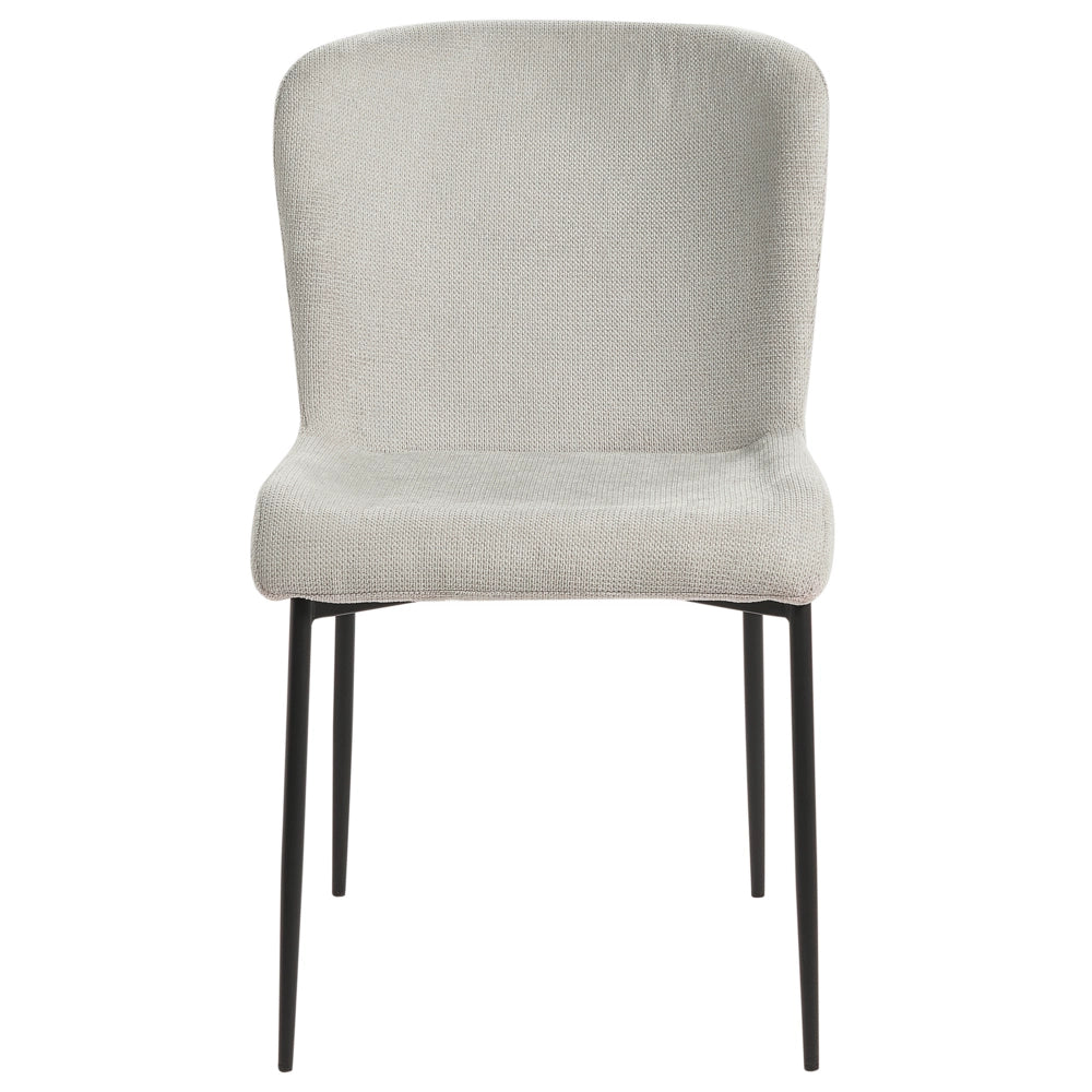 Set di 2 sedie da pranzo in tessuto poliestere con texture a maglia grigio soggiorno e camera da letto