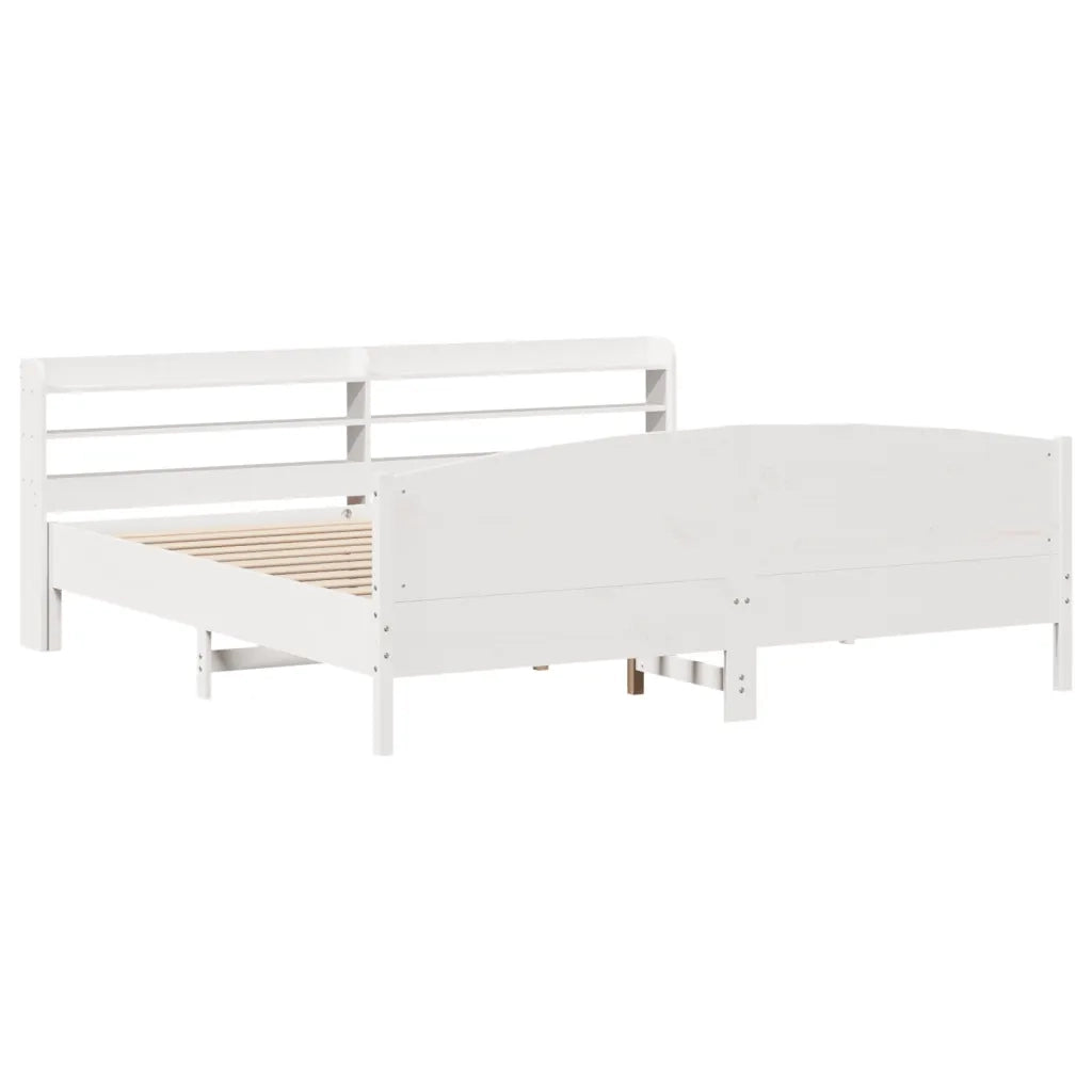 Letto senza Materasso Bianco 180x200 cm Legno Massello di Pino 3306958