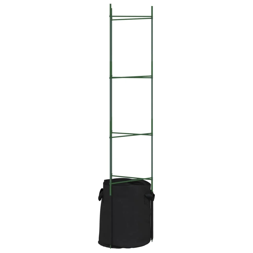 Set di 6 gabbie regolabili per pomodori da giardino 32 x 29 x 154 cm acciaio verde 02_0055599