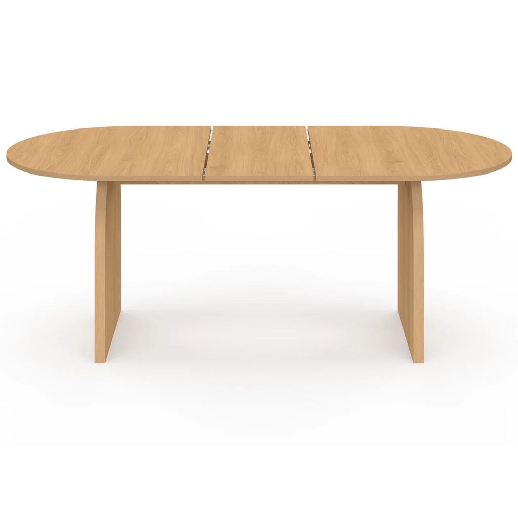 IDMarket - Tavolo da pranzo ovale japandi allungabile EDITH 6-10 persone in faggio effetto legno 160 - 200 cm