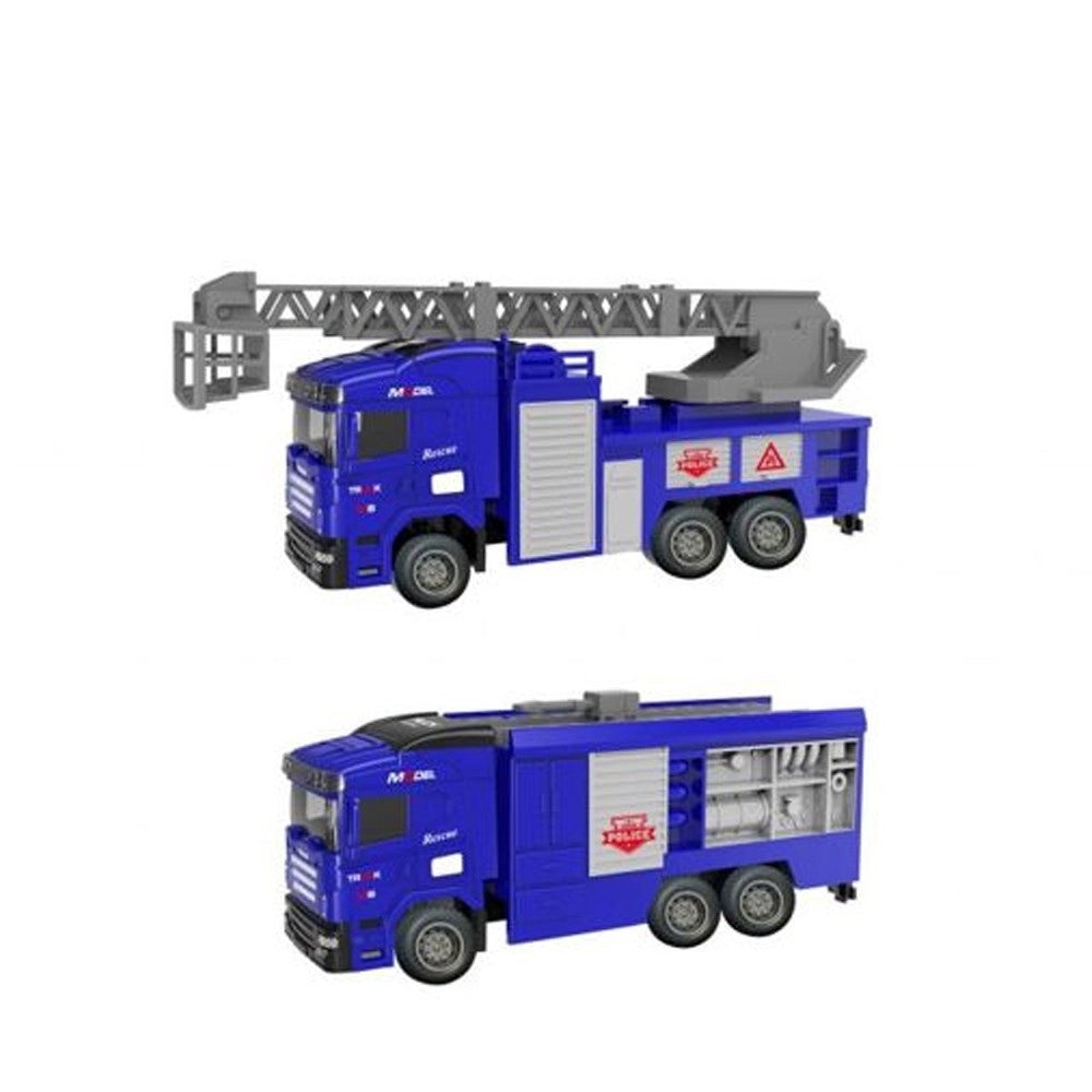 Trade Shop - Macchinina Giocattolo Educativo Per Bambini Camion Mezzi Della Polizia Metal Lux -