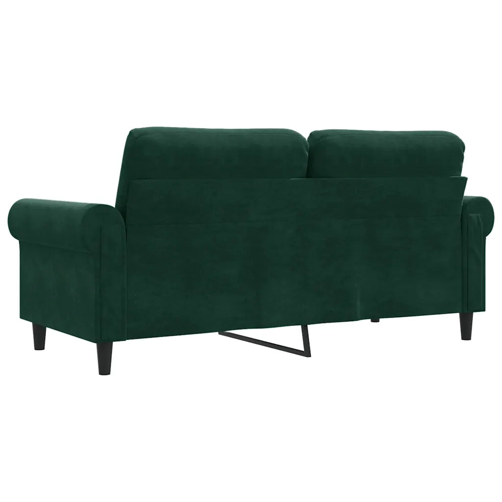 Divano a 2 Posti Verde Scuro 140 cm in Velluto 359531