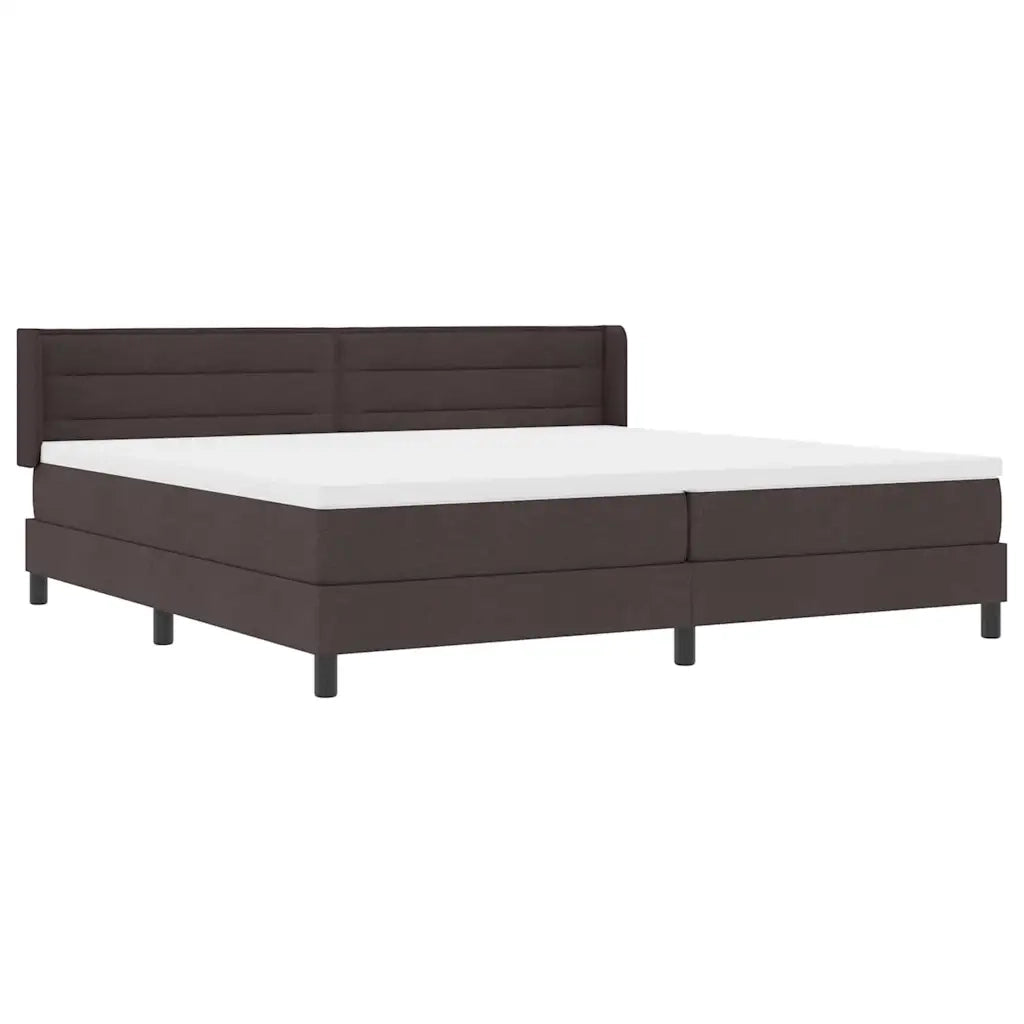 Letto a molle con testiera Marrone Scuro 200 x 200 cm Tessuto 3341065
